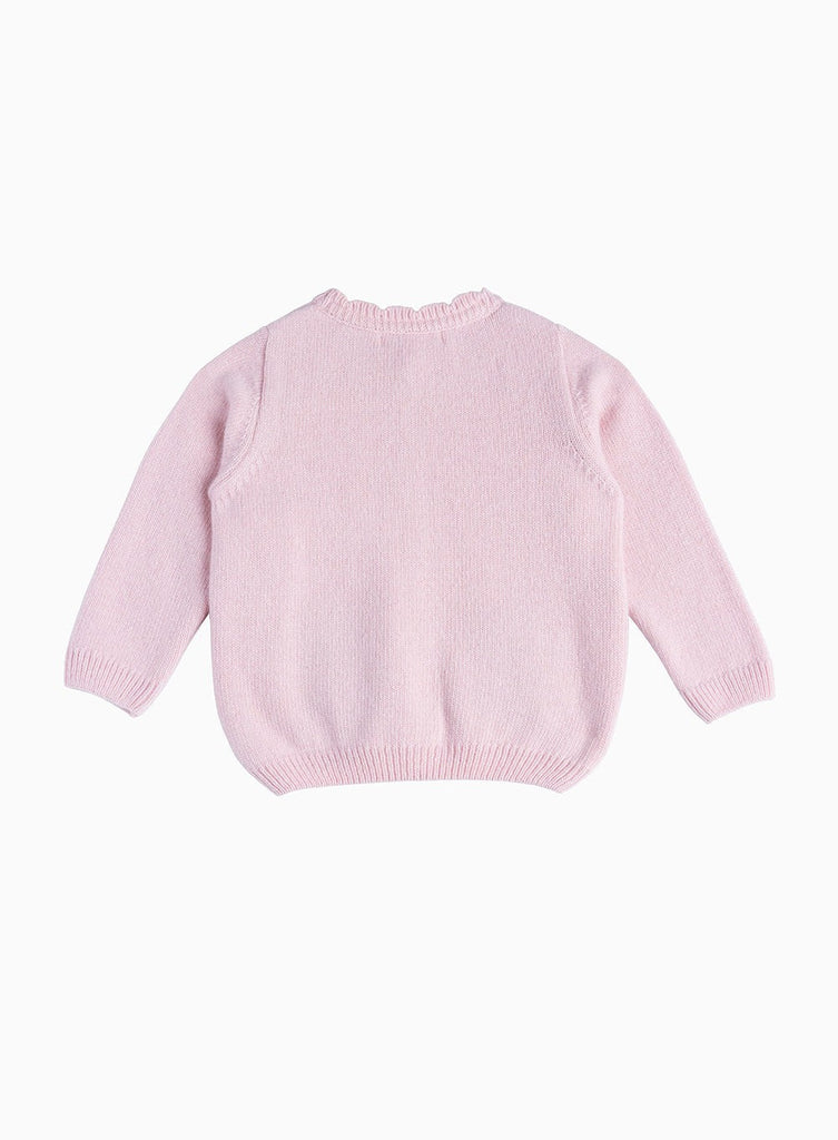 Baby Girls Puppy Cardigan in Pale Pink Trotters London Trotters