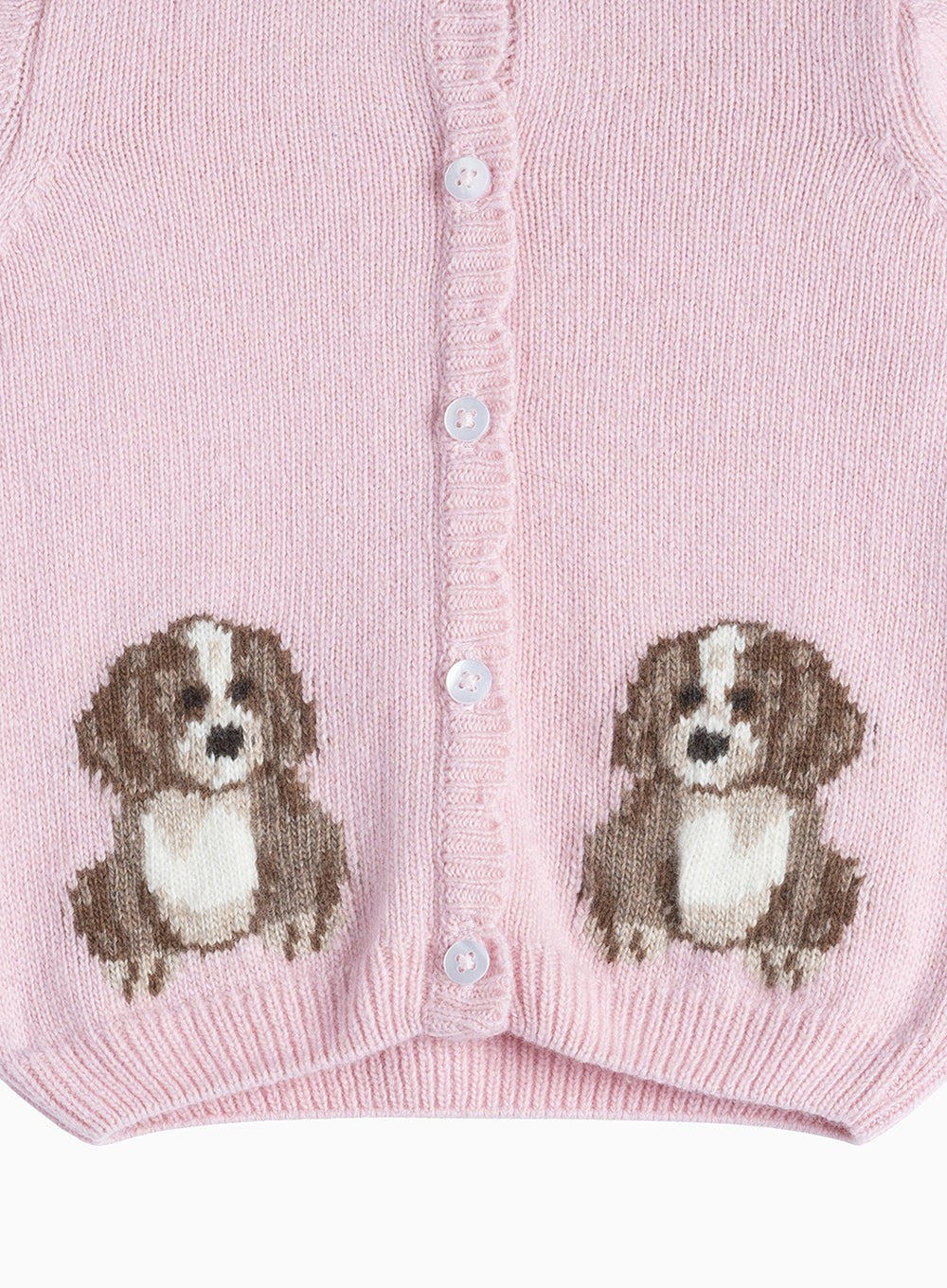 Baby Girls Puppy Cardigan in Pale Pink Trotters London Trotters