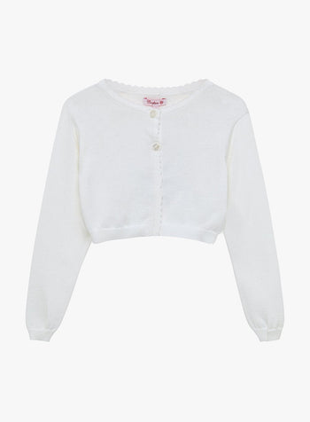 Sophie Cropped Cardigan in White