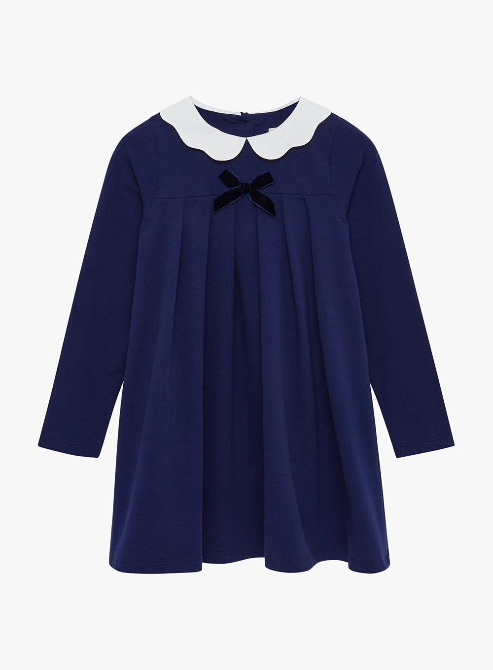 Girls Anna Jersey Dress in Navy | Trotters London – Trotters ...