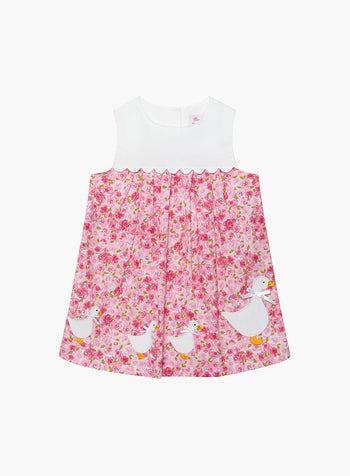 Baby Duck Dress in Red Rose