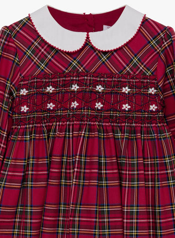 Charlotte Smocked Dress in Red Plaid