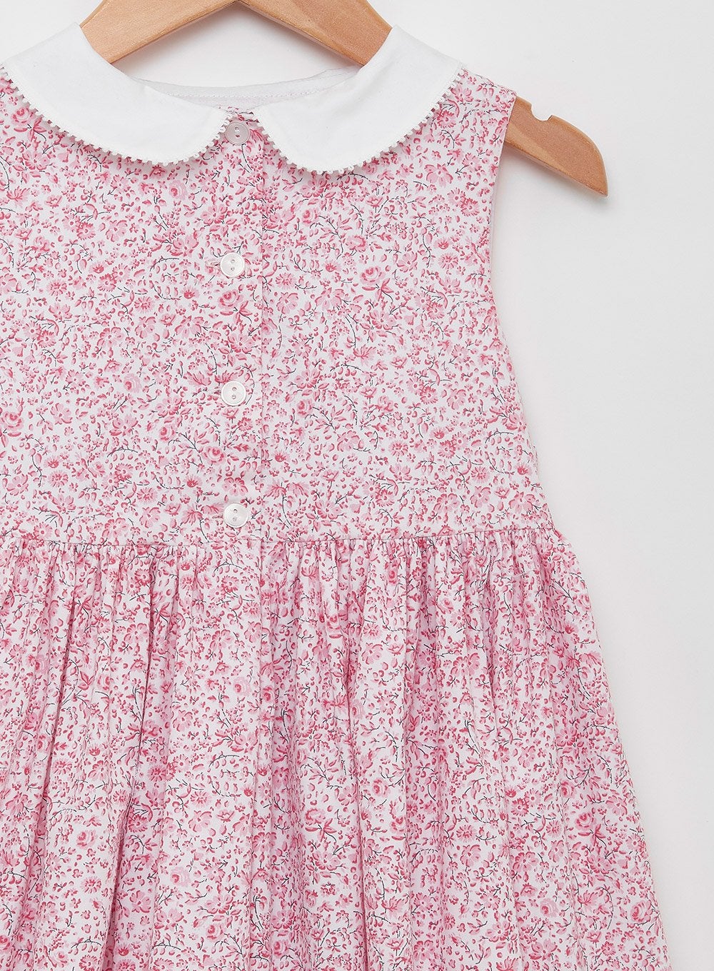 Confiture Dress Clara Button Dress in Pink Ditsy - Trotters Childrenswear