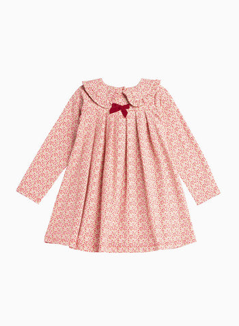 Confiture Dress Layla Pretty Collar Dress in Pink Red Floral
