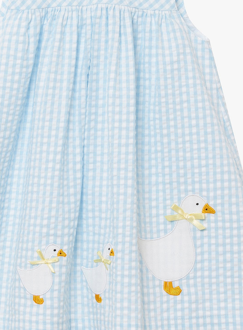 Confiture Dress Little Jemima Pinafore in Pale Blue Gingham