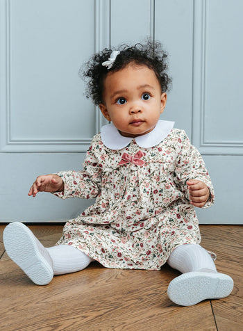 Confiture Dress Little Louise Jersey Dress in Pink Floral Bird
