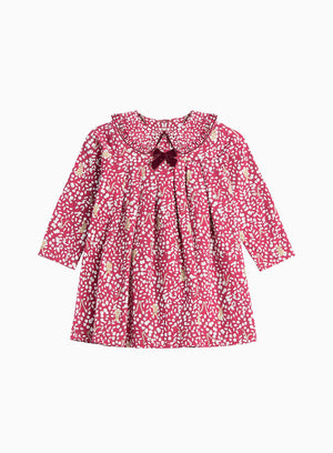 Baby Woodland Bunny Jersey Dress in Berry