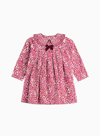 Little Woodland Bunny Jersey Dress in Berry