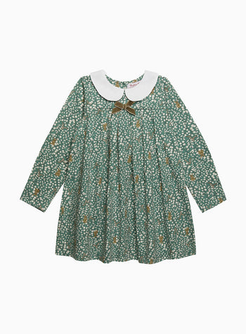 Confiture Dress Louise Jersey Dress in Green Woodland Bunny