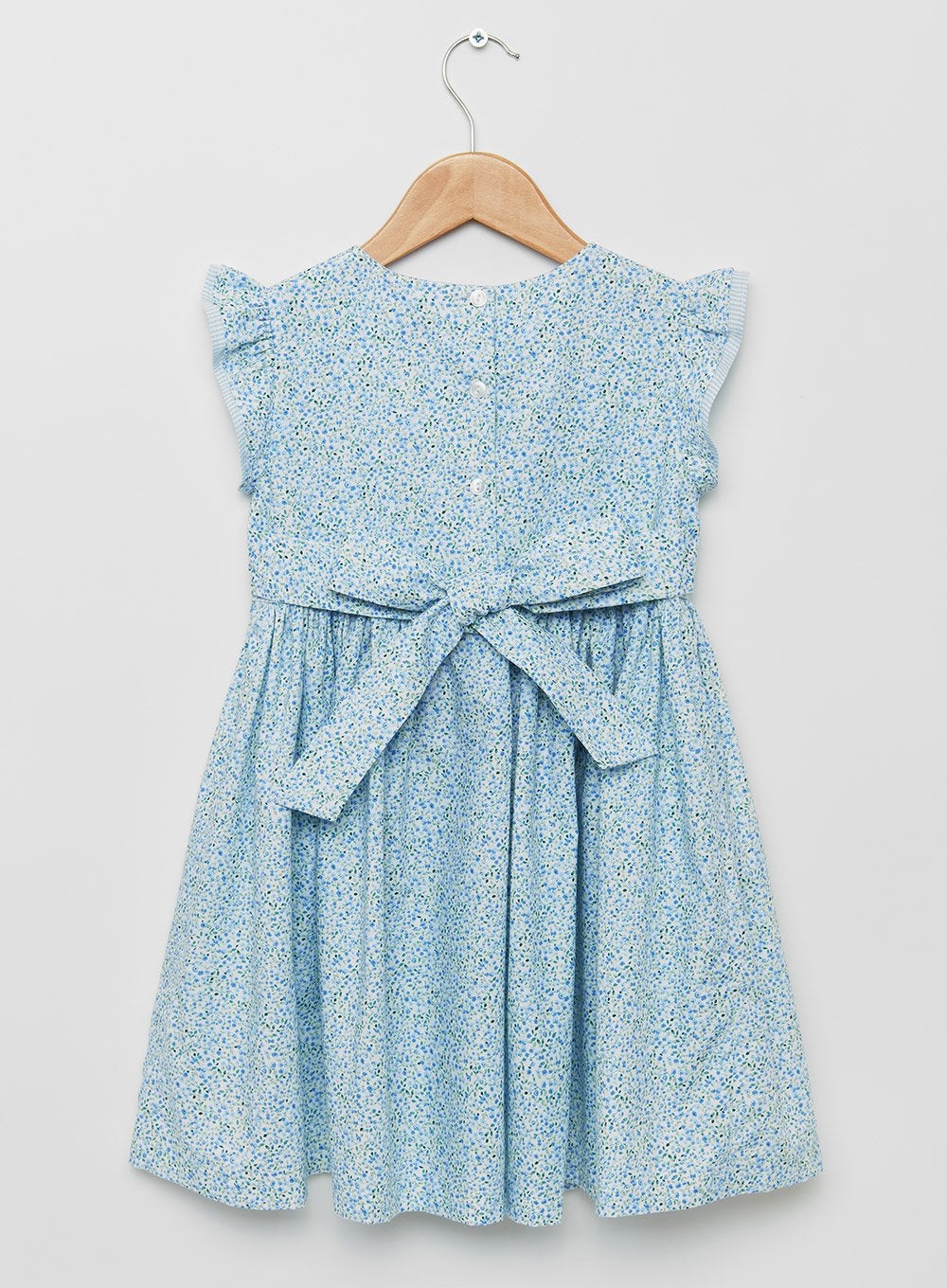 Confiture Dress Ophelia Frill Sleeve Dress in Blue Ditsy - Trotters Childrenswear