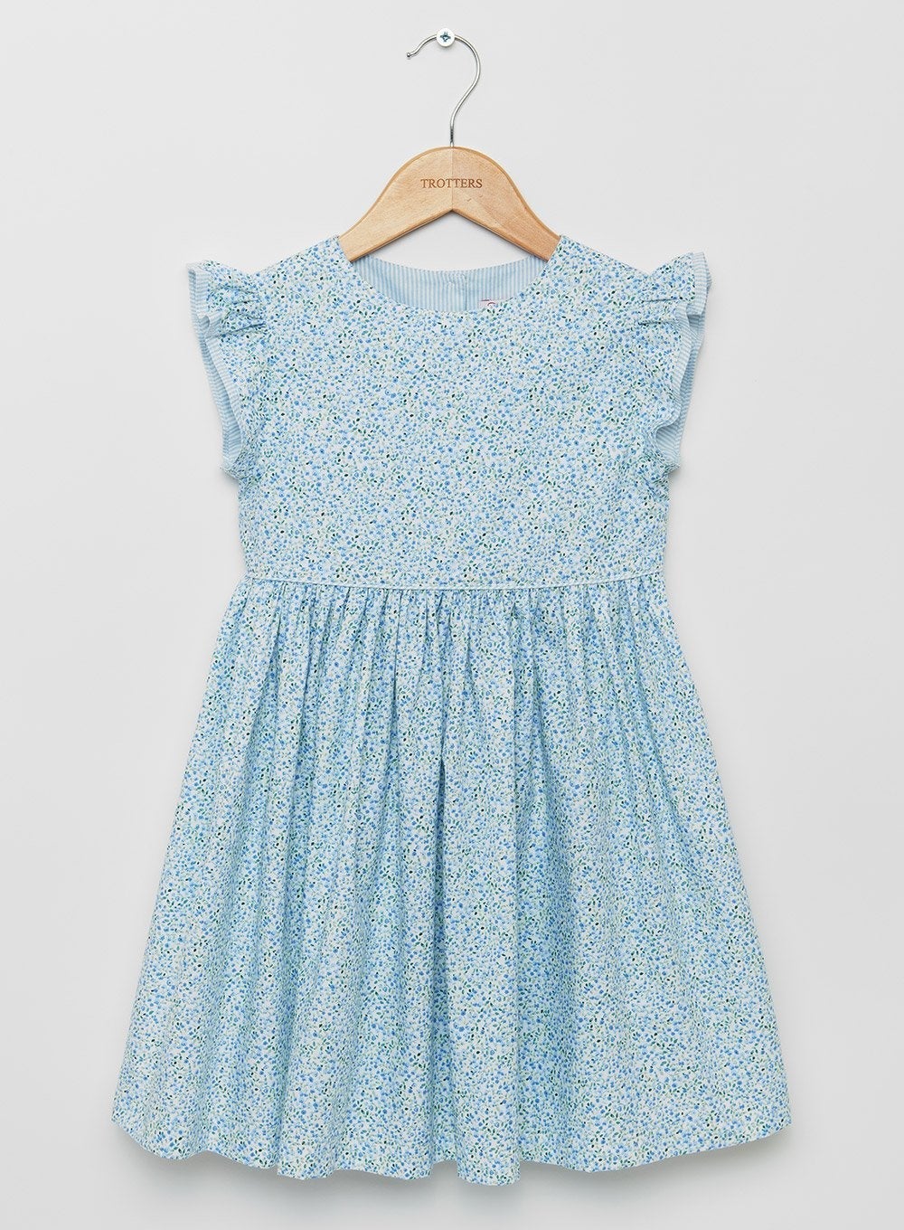 Confiture Dress Ophelia Frill Sleeve Dress in Blue Ditsy