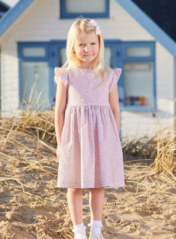 Confiture Dress Ophelia Frill Sleeve Dress in Pink Ditsy