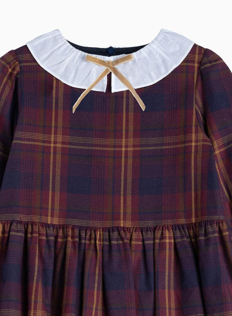 Confiture Dress Tabitha Willow Tartan Dress in Burgundy Tartan