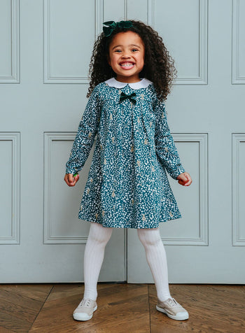 Confiture Dress Woodland Bunny Jersey Dress in Forest Green