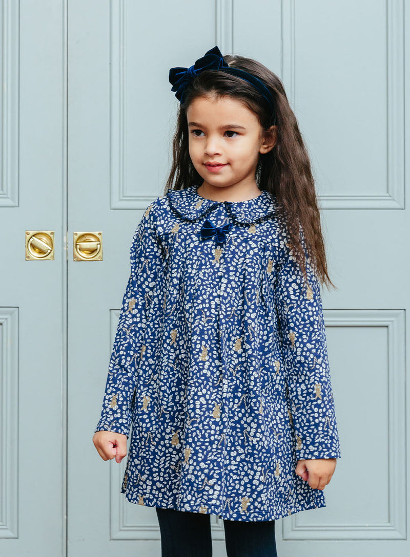 Confiture Dress Woodland Bunny Jersey Dress in Navy