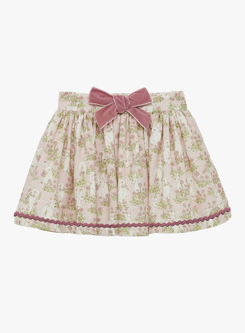 Bow Skirt in Pink Fluffy Bunny