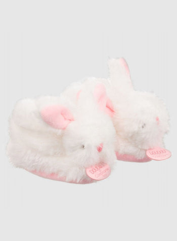 Doudou et Compagnie Booties Little Bunny Booties in Pink - Trotters Childrenswear