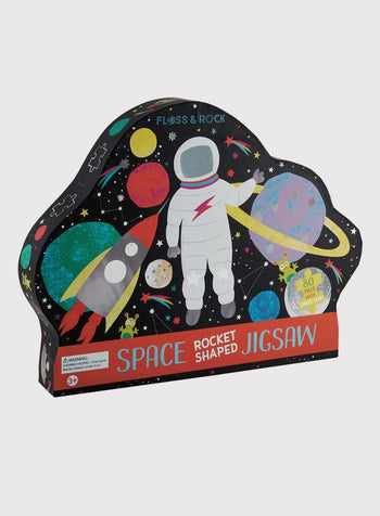 Floss & Rock Puzzle Space Rocket-Shaped Jigsaw Puzzle - Trotters Childrenswear