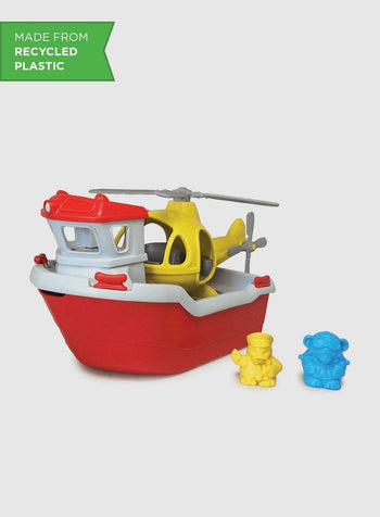 Green Toys Toy Green Toys Rescue Boat with Helicopter