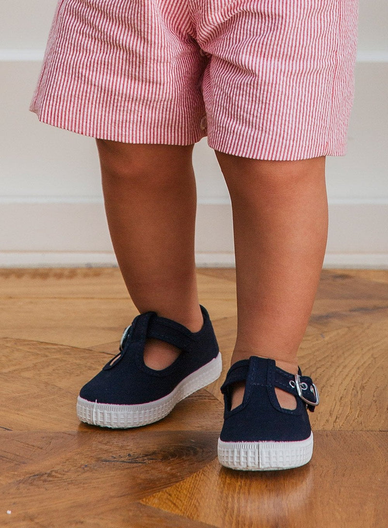 Hampton Canvas  Shoes Hampton Canvas Nantucket Shoes in Navy - Trotters Childrenswear