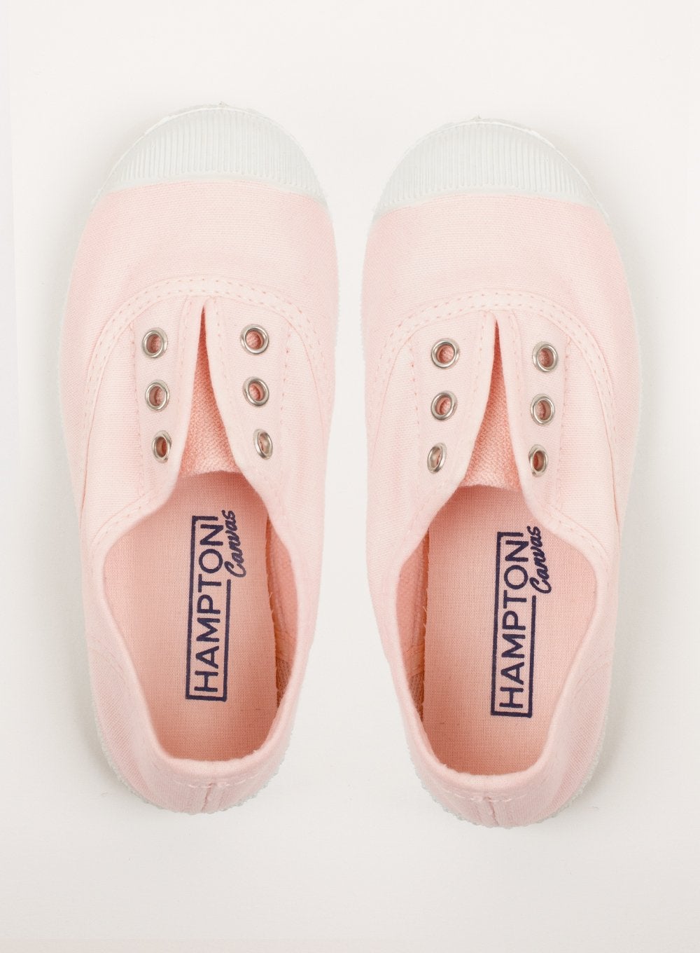 Hampton Canvas  Shoes Hampton Canvas Plum Plimsolls in Pale Pink - Trotters Childrenswear