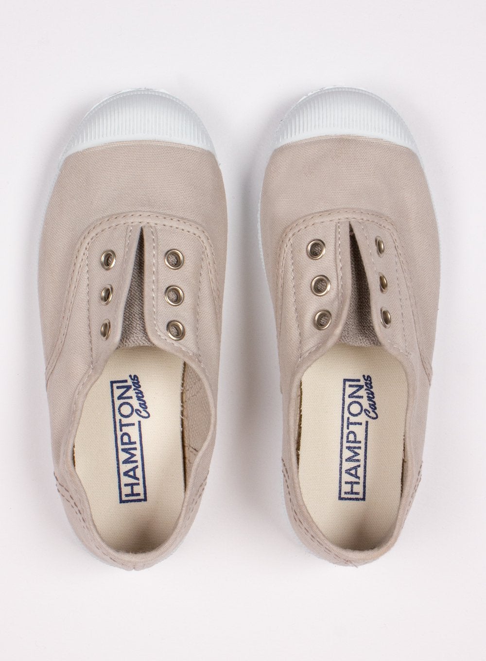 Hampton Canvas  Shoes Hampton Canvas Plum Plimsolls in Putty - Trotters Childrenswear