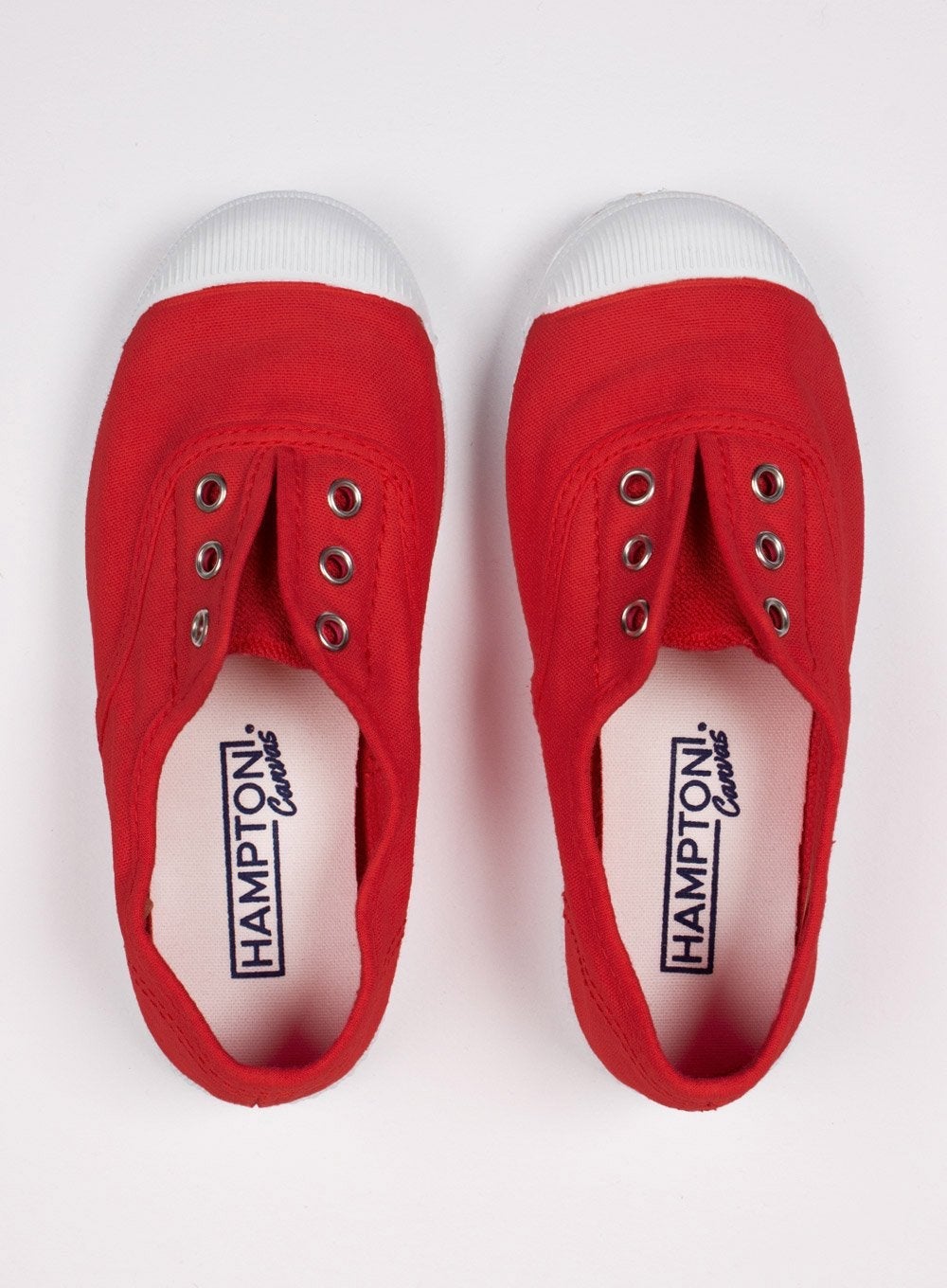 Hampton Canvas Canvas Shoes Hampton Canvas Plum Plimsolls in Red - Trotters Childrenswear