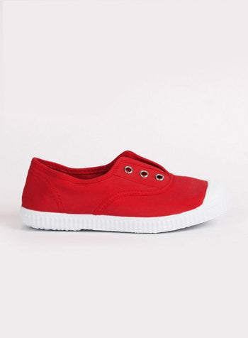 Hampton Canvas Plum Plimsolls in Red