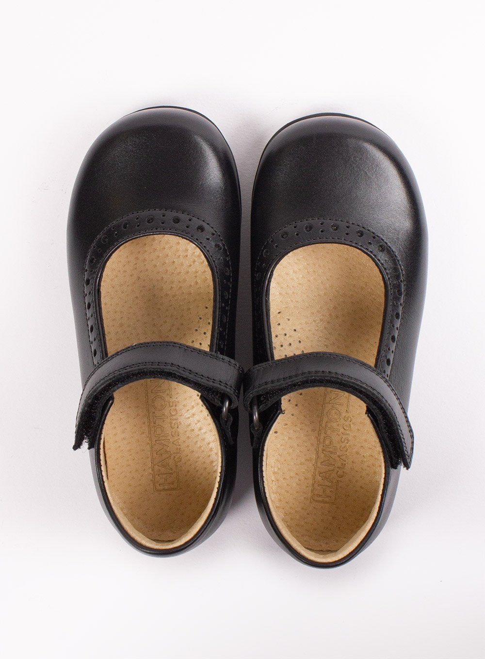 Hampton Classics School Shoes Hampton Classics Emma Wide Fit School Shoes in Black - Trotters Childrenswear