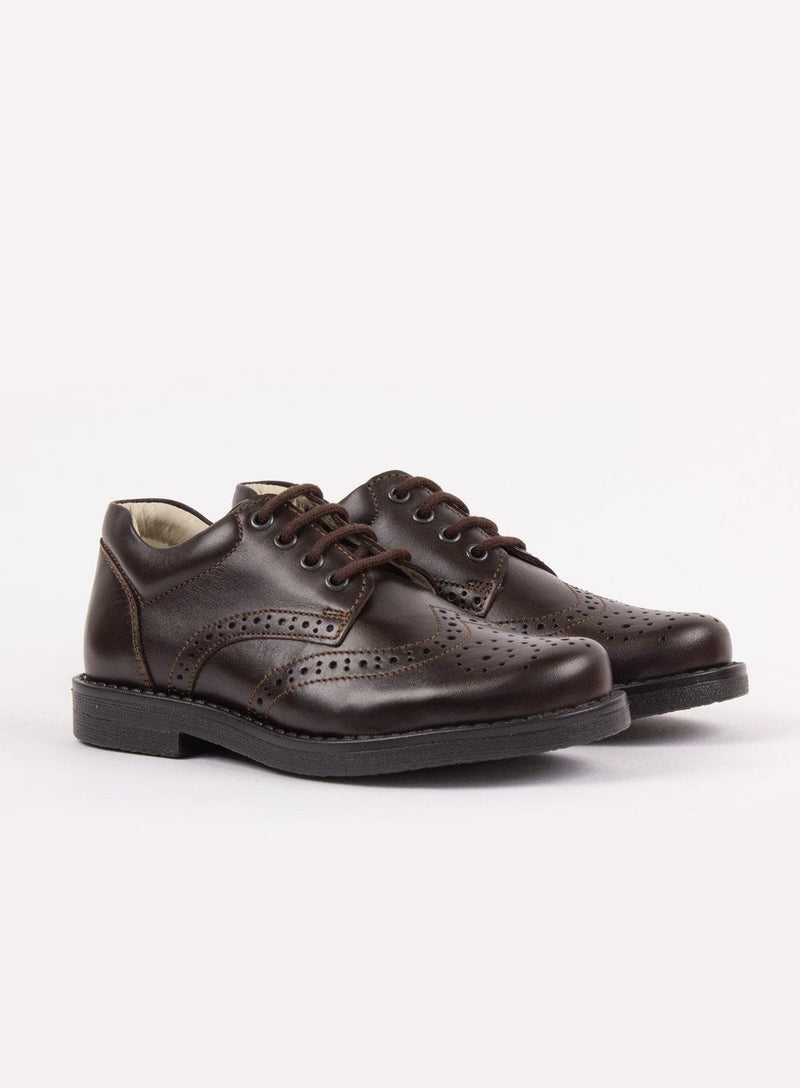 Hampton Classics School Shoes Hampton Classics Hamish School Shoes in Brown - Trotters Childrenswear