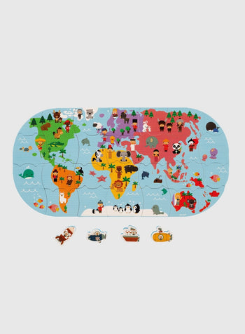 Janod Puzzle Bath Explorers Map - Trotters Childrenswear