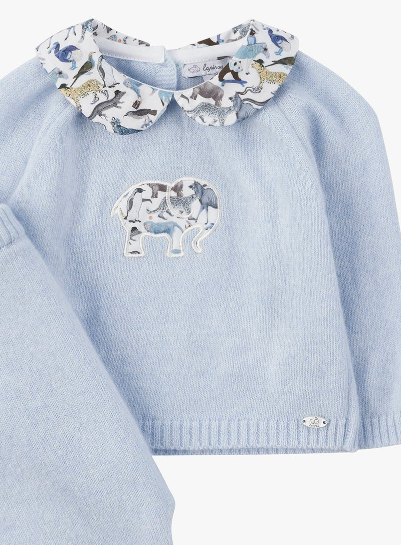 Lapinou All-in-One Little Knitted Set in Zoo Print