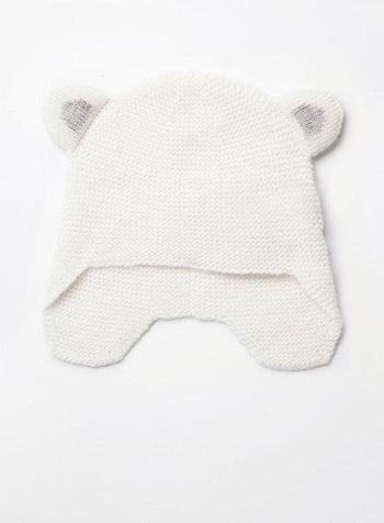 Lapinou Hat Little Teddy Hat in White - Trotters Childrenswear