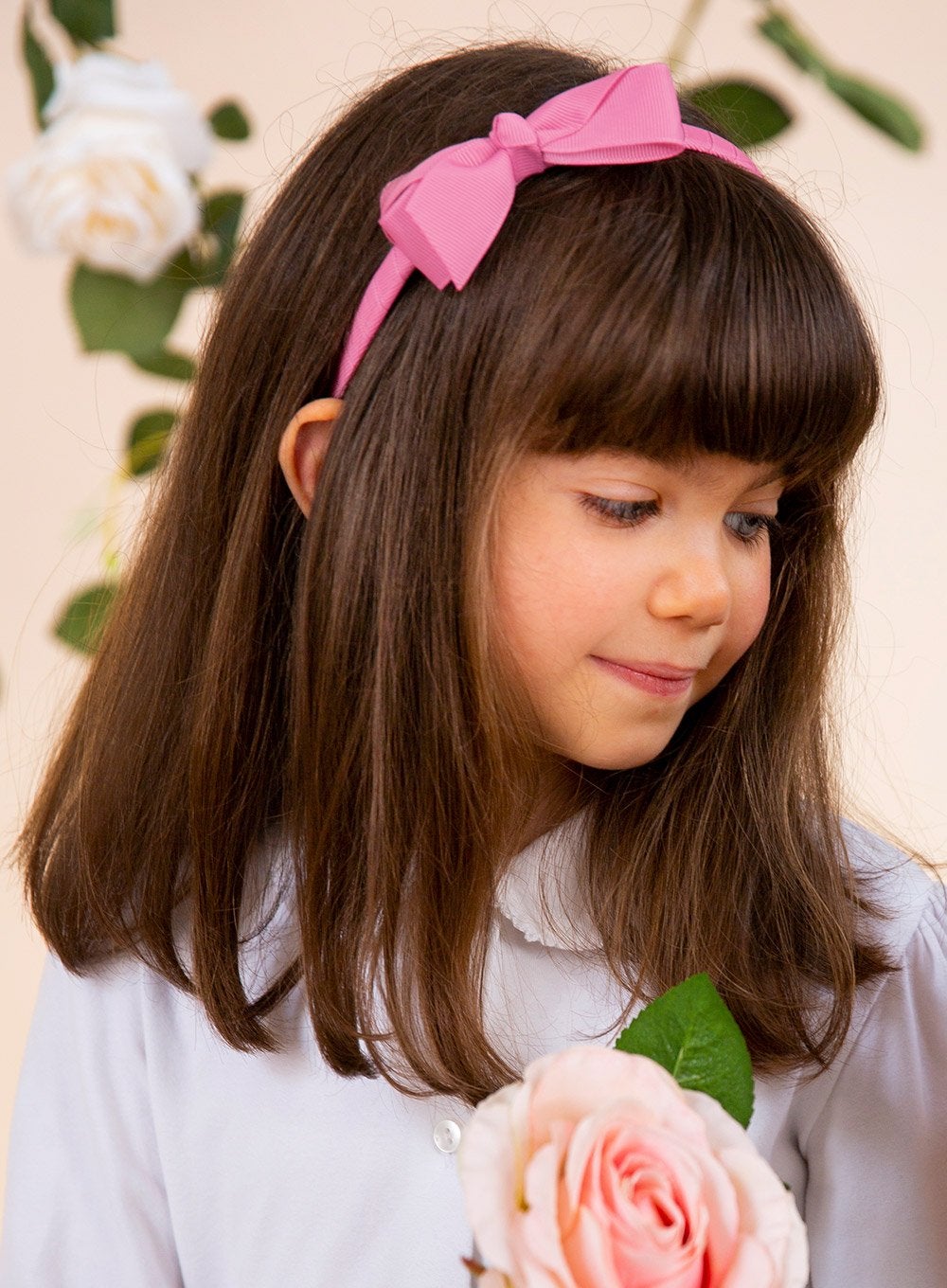 Lily Rose Alice Bands Pretty Bow Alice Band in Dusky Pink - Trotters Childrenswear