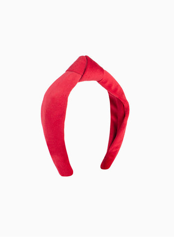 Lily Rose Alice Bands Velvet Top Knot Headband in Red