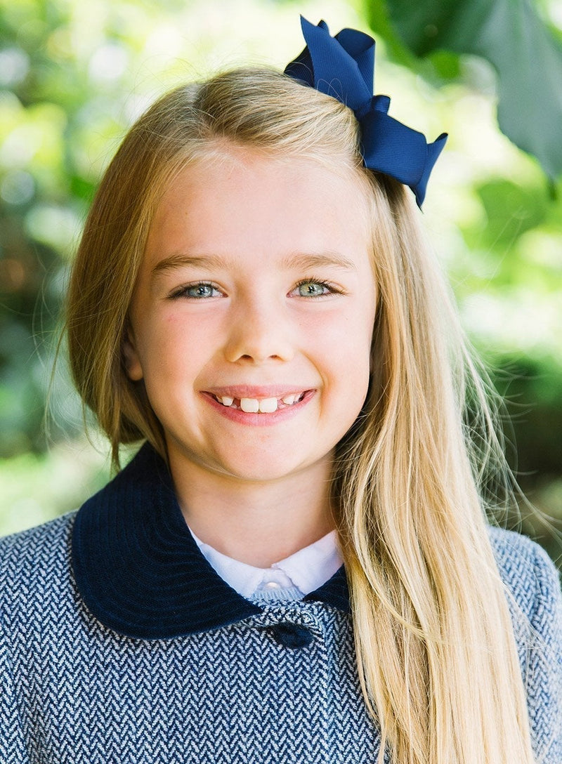 Lily Rose Clip Extra Large Bow Hair Clip in Navy