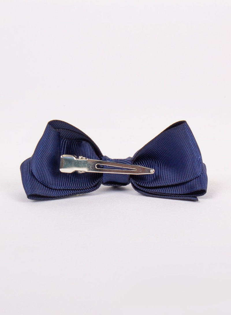 Lily Rose Clip Large Bow Hair Clip in Navy - Trotters Childrenswear
