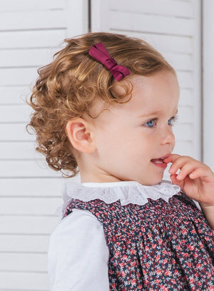 Small Bow Hair Clip in Claret