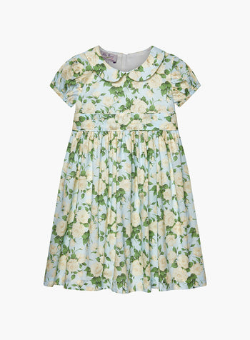 Carline Dress in Pale Blue Rose