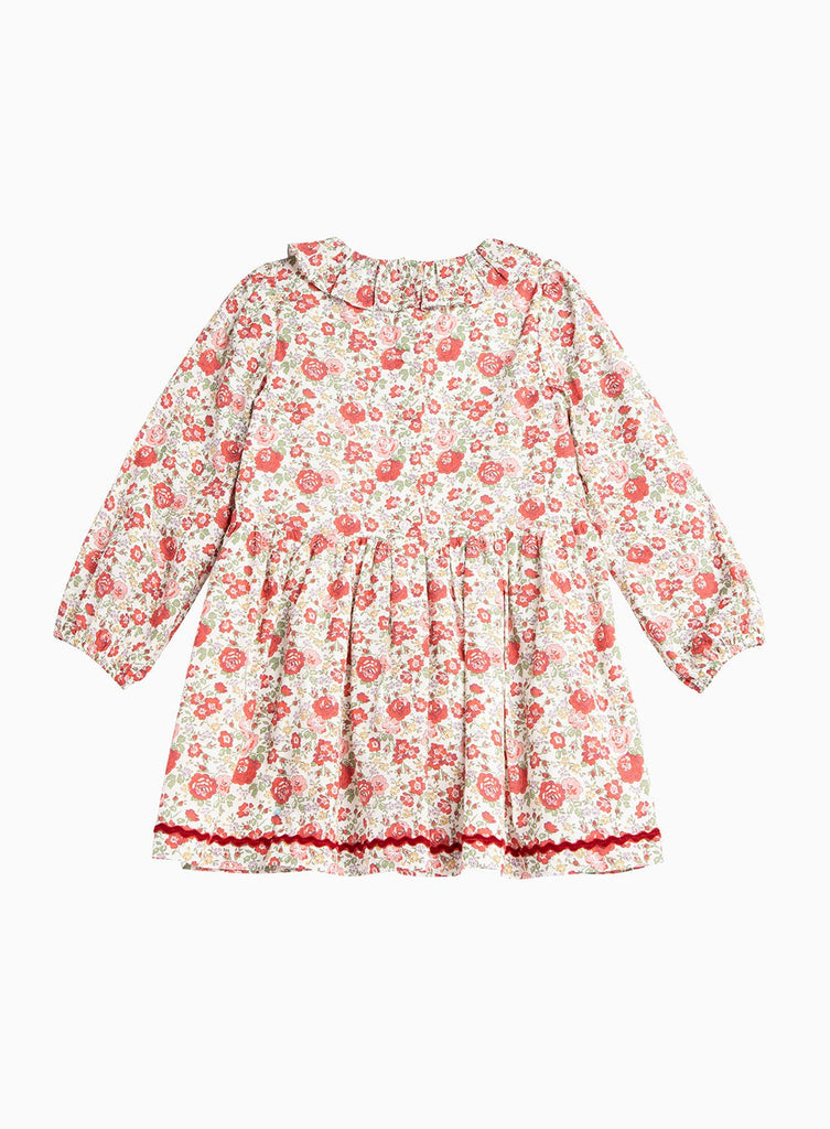 Girls Felicite Floral Willow Dress Red Felicite | Trotters London ...