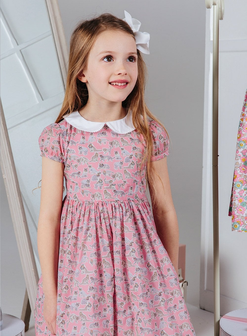 Girls Willoughby Party Dress in Pink Floral | Trotters – Trotters ...