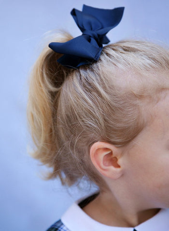 Lily Rose Hair Bobbles Large Bow Hair Bobble in Navy