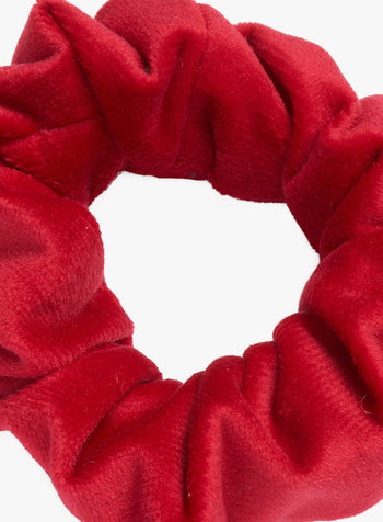 Lily Rose Hair Bobbles Velvet Scrunchie in Red