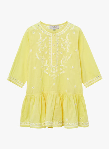 Lily Rose Kaftan Embroidered Kaftan in Yellow/White