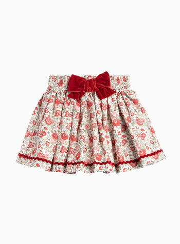 Bow Skirt in Red Felicite