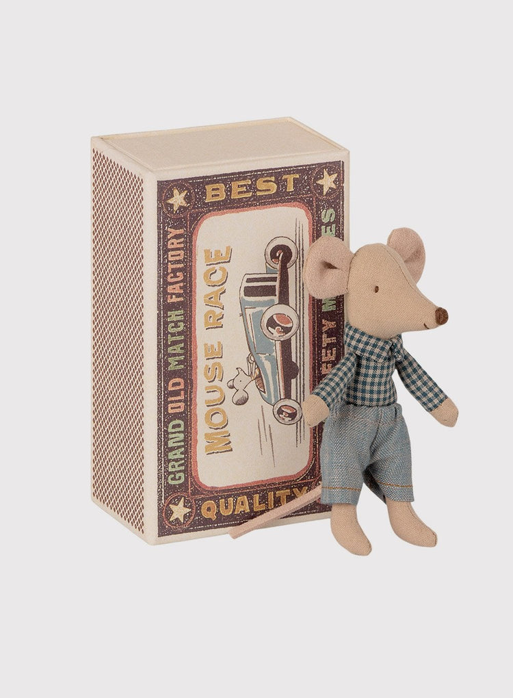Maileg Toy Maileg Little Brother Mouse with a Matchbox - Trotters Childrenswear
