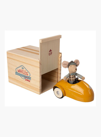 Maileg Toy Maileg Mouse Yellow Car with Garage