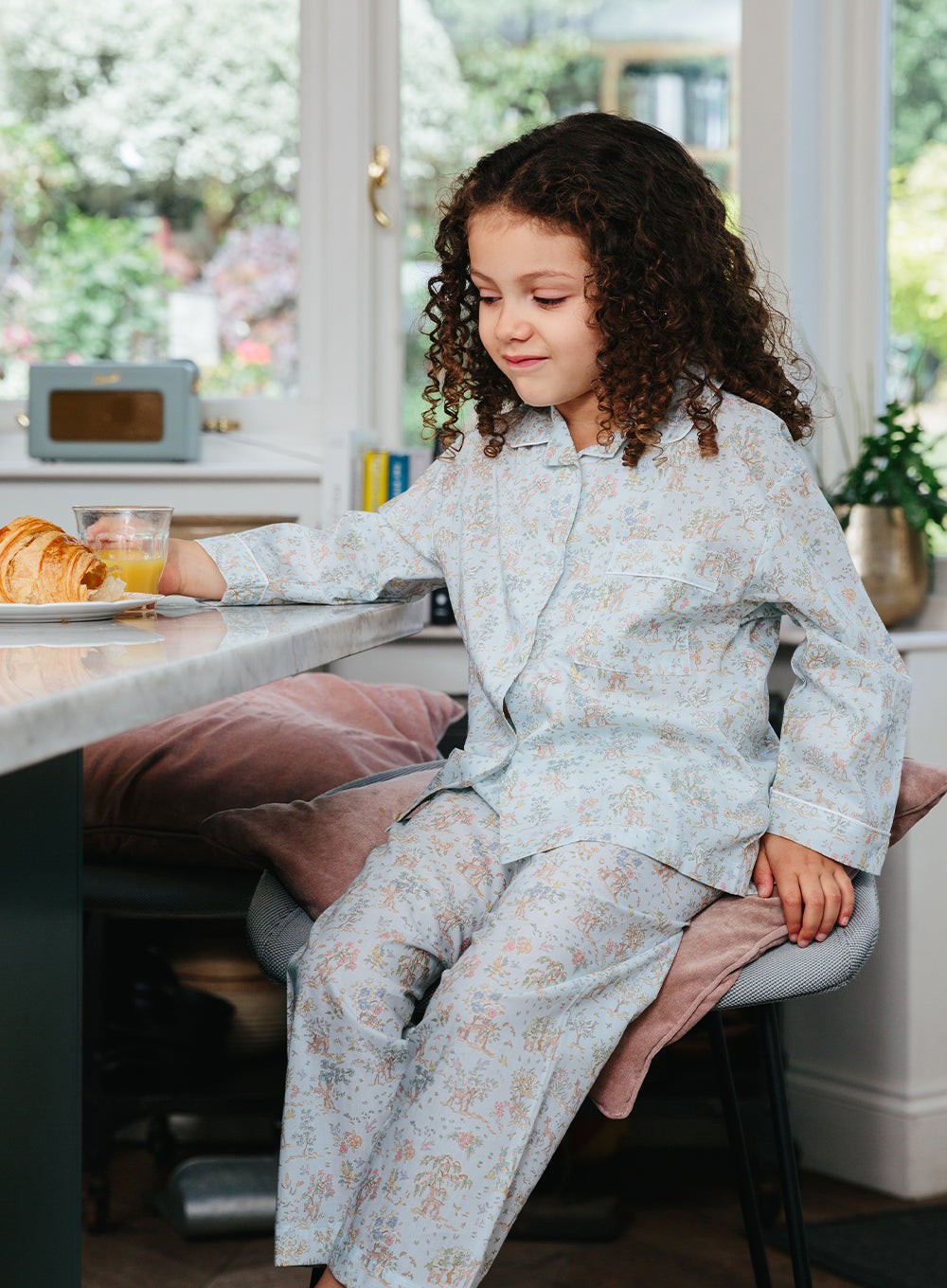 Girls brushed top cotton pyjamas