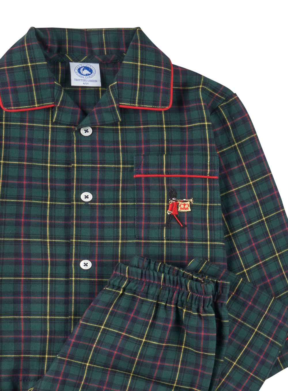 Trotters Children s Guardsman Pajamas in Navy Plaid Trotters
