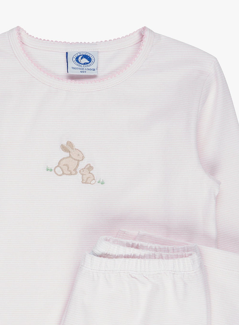 Original Pajama Company Pajamas Stripy Bunny Embroidered Pajamas